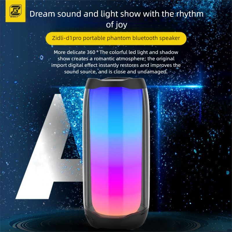 ZIDLI Magnetic Power D1 PRO Symphony Wireless Bluetooth Cool RGB Lighting Stereo Subwoofer Speaker_voghion.com