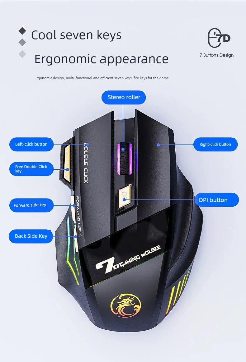 Mysz bezprzewodowa Tarantula Large-Hand E-Sports Bluetooth Dual-Mode_voghion.com