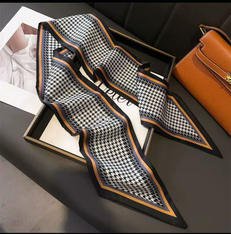 Double Layer Women's Headsc Spring Autumn Wide Ribbon Diagonal Elegant Long Silk Fashion Decorative Neck_voghion.com