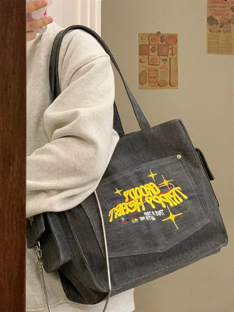 Přenosná retro vintage taška s vyšívanými písmeny, plátěná, velkokapacitní, taška přes rameno, nákupní taška, dámská taška_voghion.com