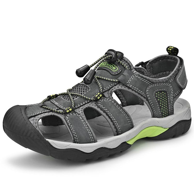 Große Herren-Strandsandalen mit geschlossener Zehenpartie, hohl, atmungsaktiv, Wasserschuhe_voghion.com