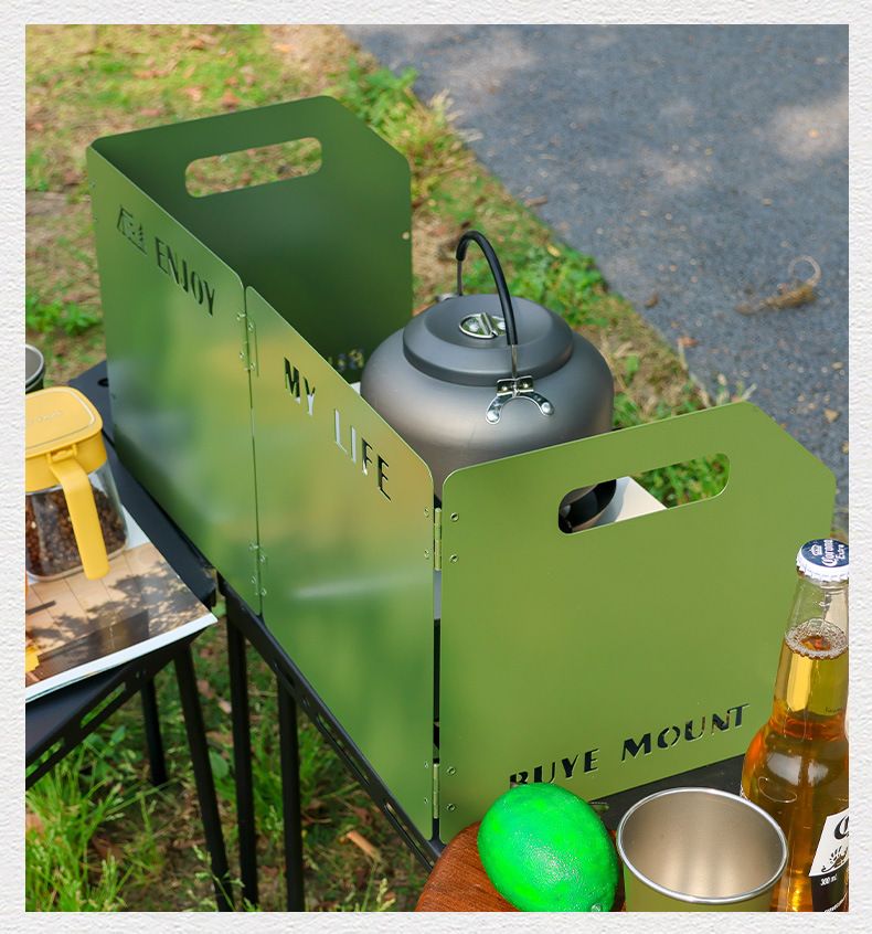 Camping Thickened Cassette Stove, Windshield Outdoor Alcohol Windscreen_voghion.com