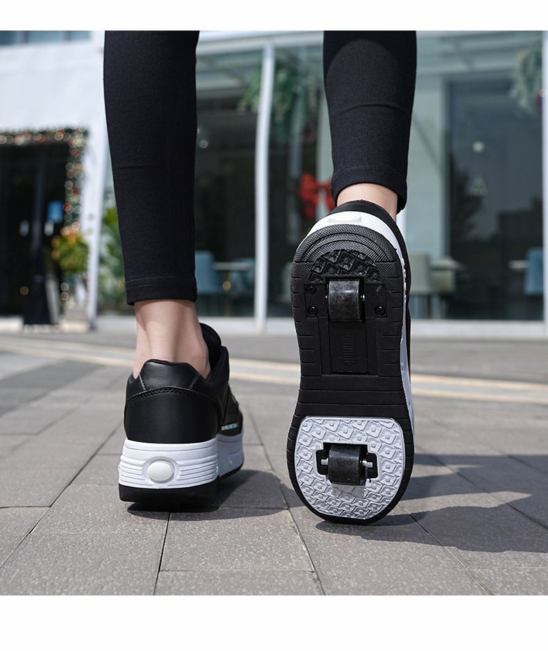 Neu Zweirädrige Flash-Schuhe Jungen Mädchen Rollschuhe Erwachsene Speed Skating Sneakers Abnehmbare Kinder_voghion.com