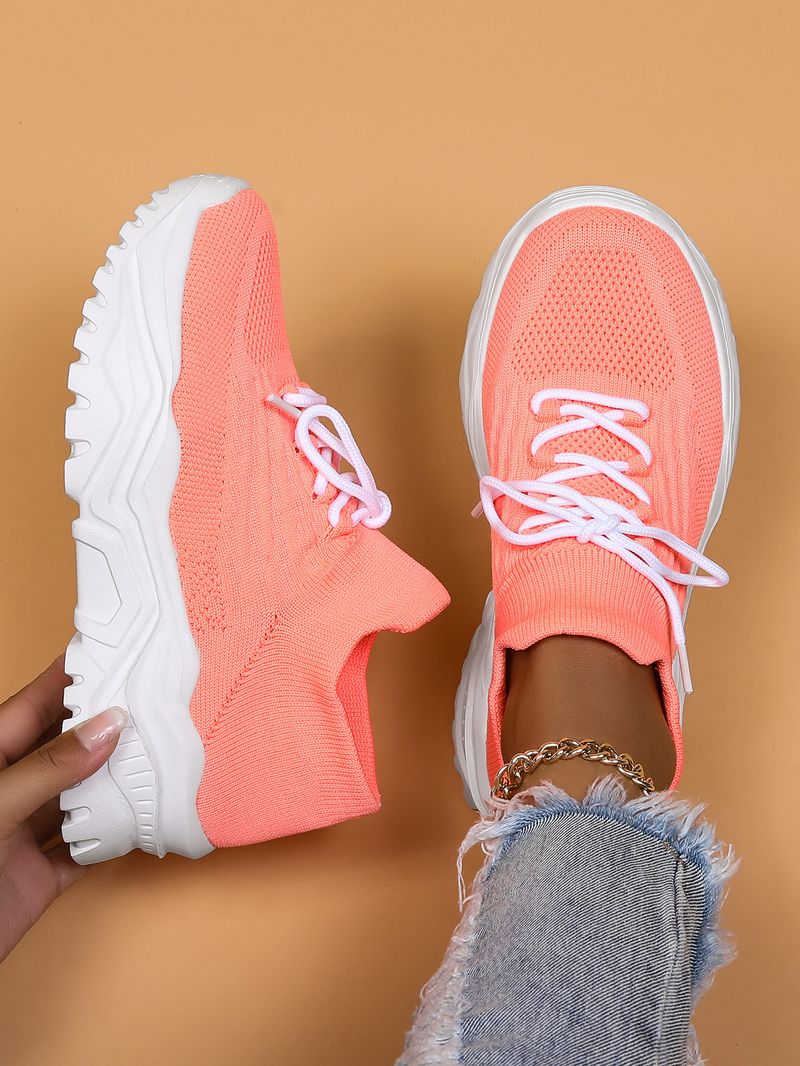 Plus Size Women's Breathable Sock Sneakers Slip-On Lazy Shoes_voghion.com