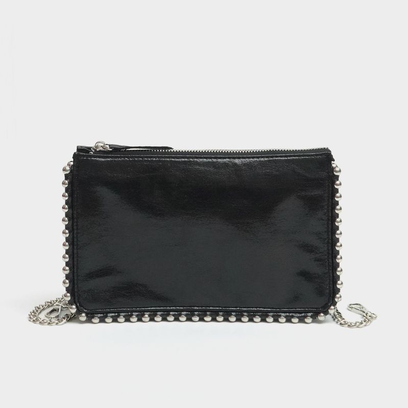 Borse da donna Nuove perline Piccola borsa quadrata Borsa a mano con perline Borsa a tracolla a catena Borsa a tracolla Punk Doppio scomparto Borsa da donna_voghion.com