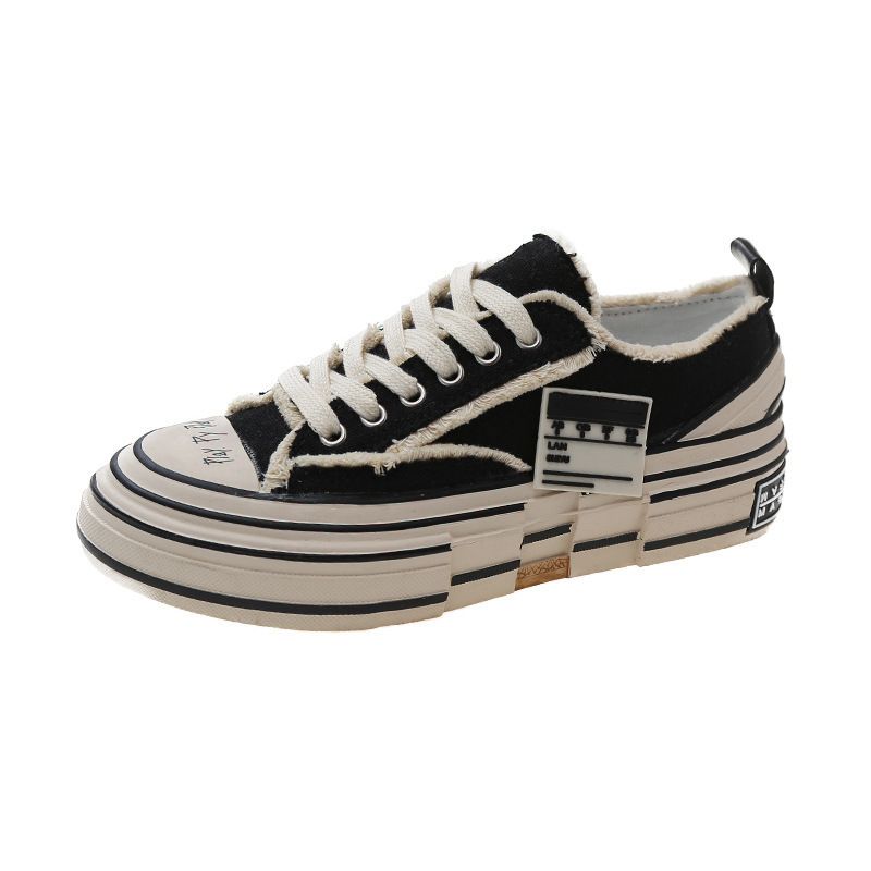 Wu Jianhao Same Style Jin Yue Goods Internet Celebrity Casual Low-Top Black Couple Canvas Vulcanized Shoes S19x001b_voghion.com