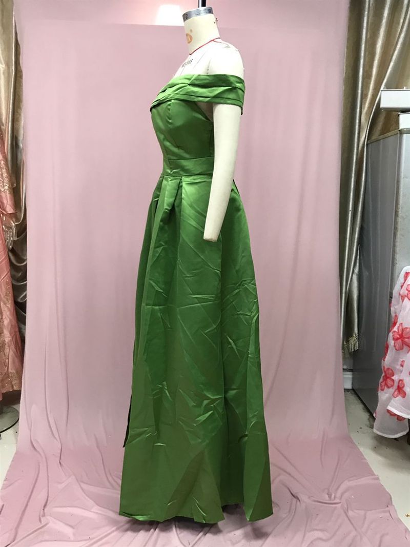 Women's Clothing Evening Dress Birthday Party Tutu Skirt Green High Split Sexy Robe_voghion.com