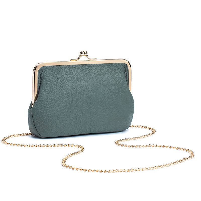 2024 New Clip Elegant Single Shoulder For Women Genuine Leather Long Clutch Wallet Gold Clasp Storage Bag_voghion.com
