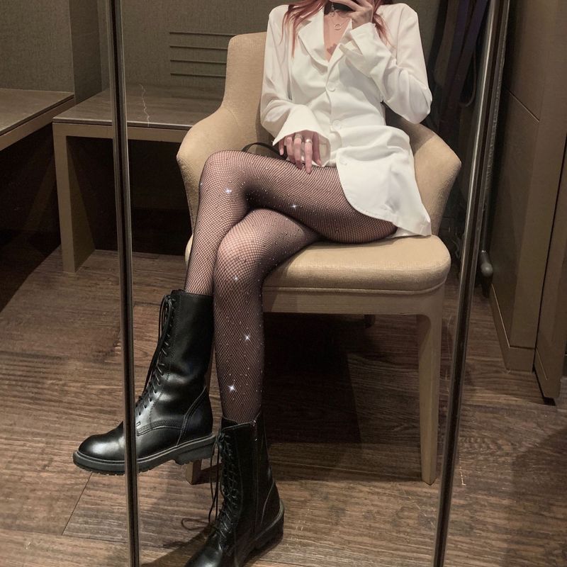 2025d Für Frauen Sommer Kleine Mesh Strass Strumpfhosen Neue Plus Größe Sexy Abnehmen Strümpfe Fishnet Strumpfhosen_voghion.com