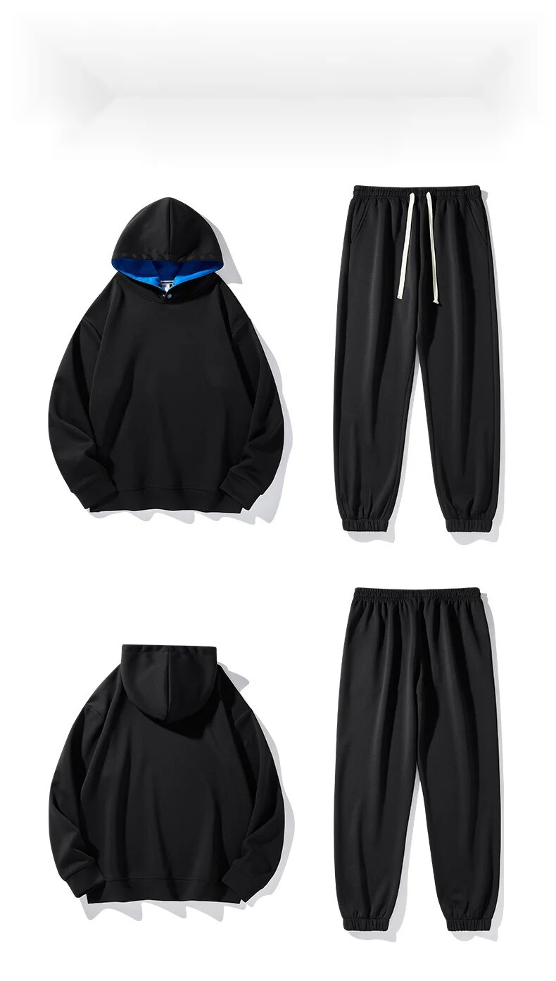 Ensemble de sport, sweat à capuche de marque tendance, pantalon hygiénique ample, pantalon de course, ensemble deux pièces, offre spéciale_voghion.com