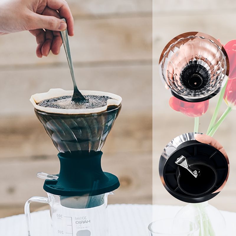 Filtre à café en verre borosilicaté de qualité supérieure avec interrupteur facile à presser - Filtre à infusion lente réutilisable pour usage domestique et au café Porte-filtre à café_voghion.com