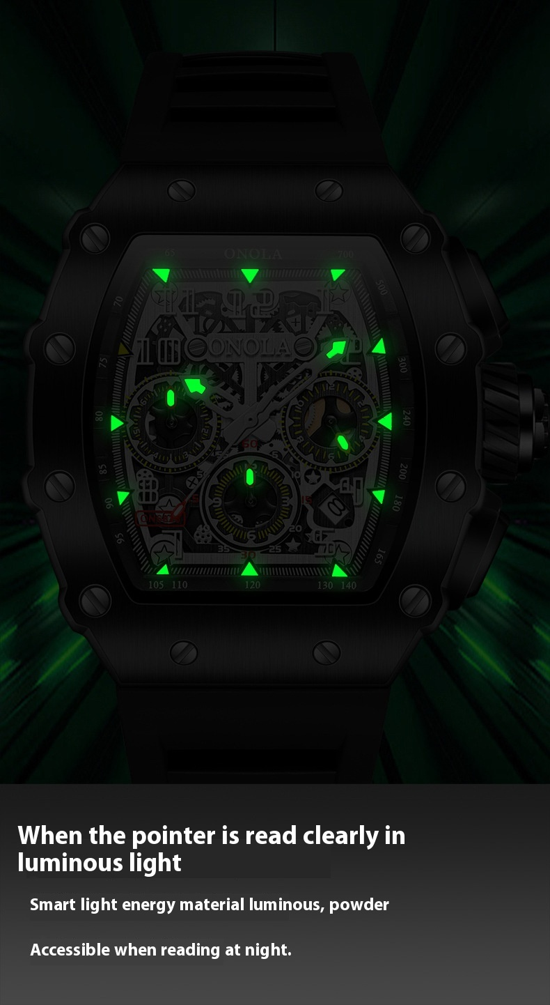 Explosive ONOLA/Orona Fashion Multifunctional Fully Automatic Mechanical Waterproof Tape Men's Watch_voghion.com