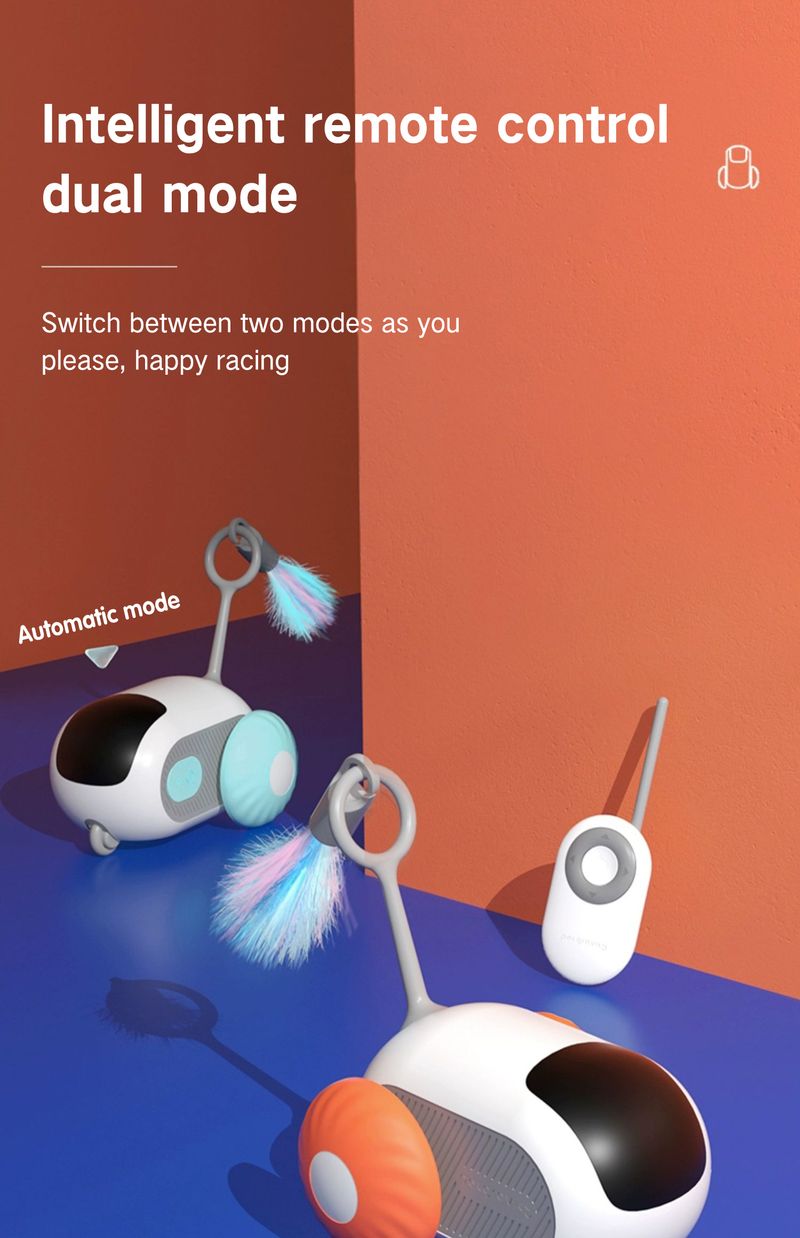 Smart Car Cat Toy Interactive Cat Toy Ball Automatic Rolling Remote Control Toy Car Indoor Cat Accessories Pet Kitten Supplies_voghion.com