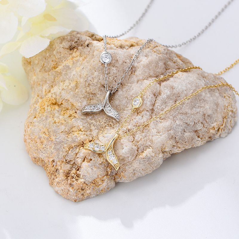 Damenschmuck Elegantes Meerjungfrauenschwanz-Fußkettchen aus 925er Sterlingsilber mit funkelnden Kristallen, zierliche Sommer-Fußkette, Temperament-Diamant, weiblicher Fuß_voghion.com