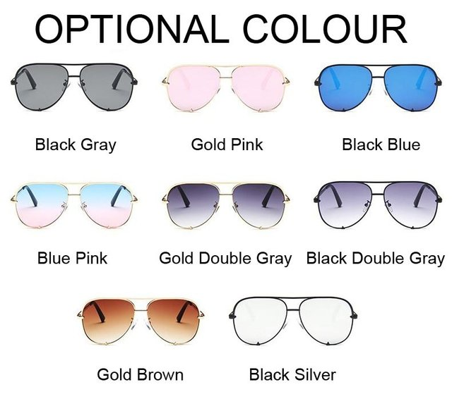 Vintage Aviation Solglasögon Kvinna Märke Designer Solglasögon Solglasögon Kvinna Retro Gradient Spegel Mode Förare Oculos De Sol_voghion.com