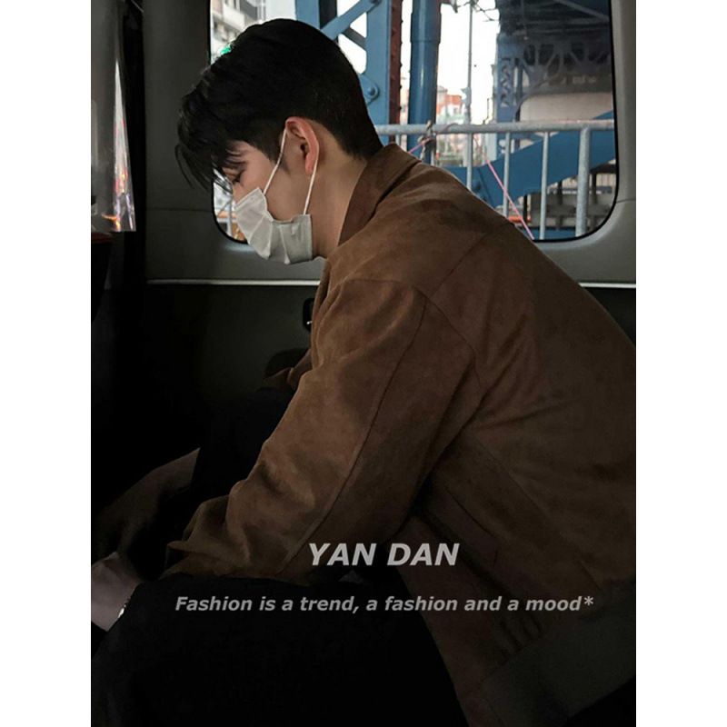 Suitable For All Seasons Minimalist High-End Unique Niche Autumn Winter Turn-Down Collar Slim Fit College Business Style Jacket Coat Men's_voghion.com