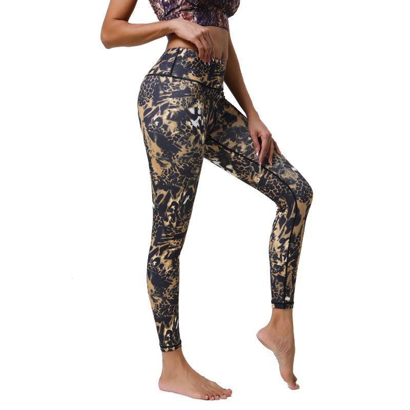 New Leopard Print Leggings Elastic Brushed Fitness High Waist Yoga Pants In Stock_voghion.com