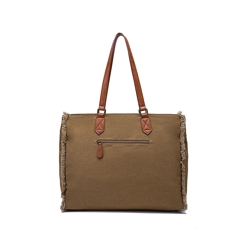 Borsa per computer a tracolla monospalla portatile in tela di cotone canapa da viaggio con file A4_voghion.com