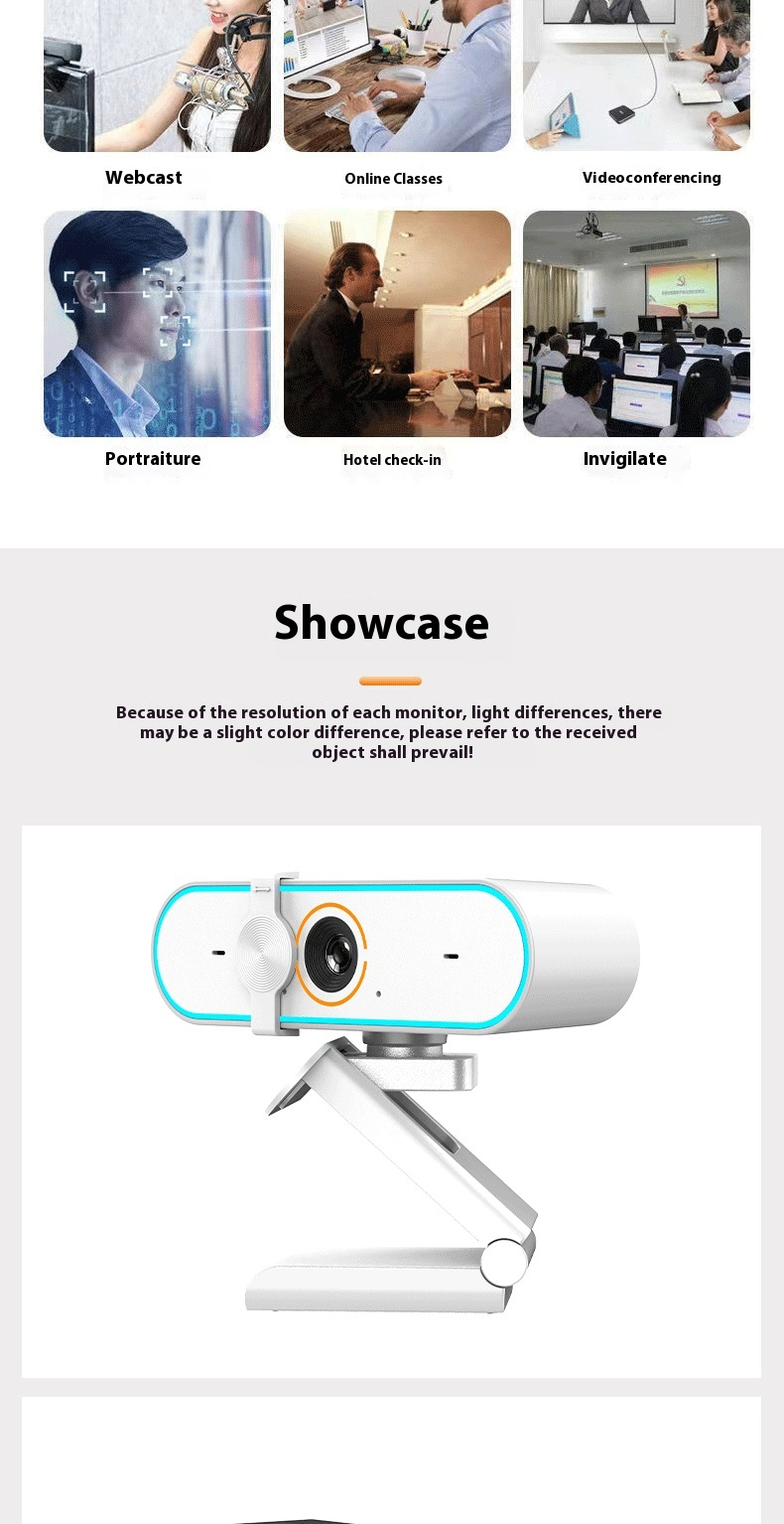 MaoDe 4K Webcam With Privacy Cover, Auto-Focus, Noise-Canceling Mic, Wide Angle For Streaming/Zoom/Classes_voghion.com