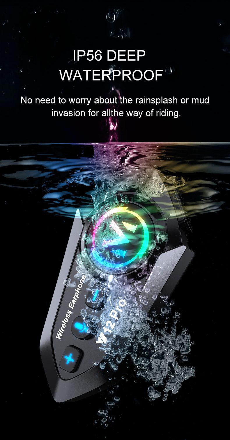 Music Interphone Dual Bluetooth 5.4 Motorcycle Helmet Intercom Headset Waterproof 500m Intercomunicador Speaker Earphone_voghion.com