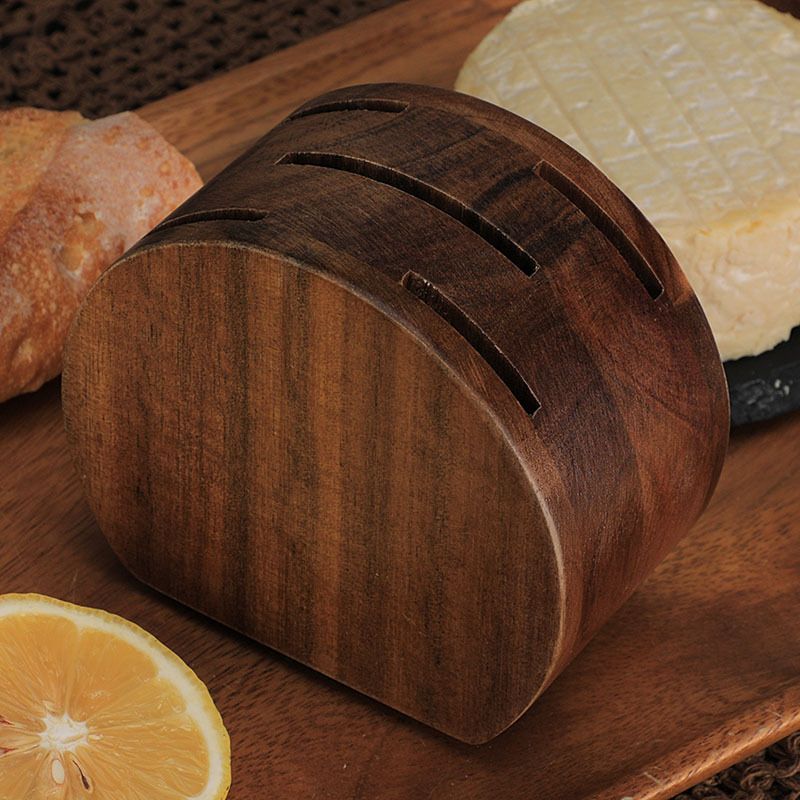 Christmas Tree Handle Acacia Wood Cheese Knife And Fork 6-Piece Set With Wooden Stand_voghion.com