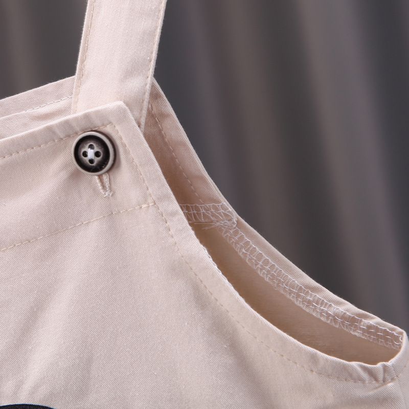 Conjunto de dos piezas de pantalones con banda trasera coreana para bebé de un año de edad, de manga corta y cara sonriente, para verano de 2024_voghion.com