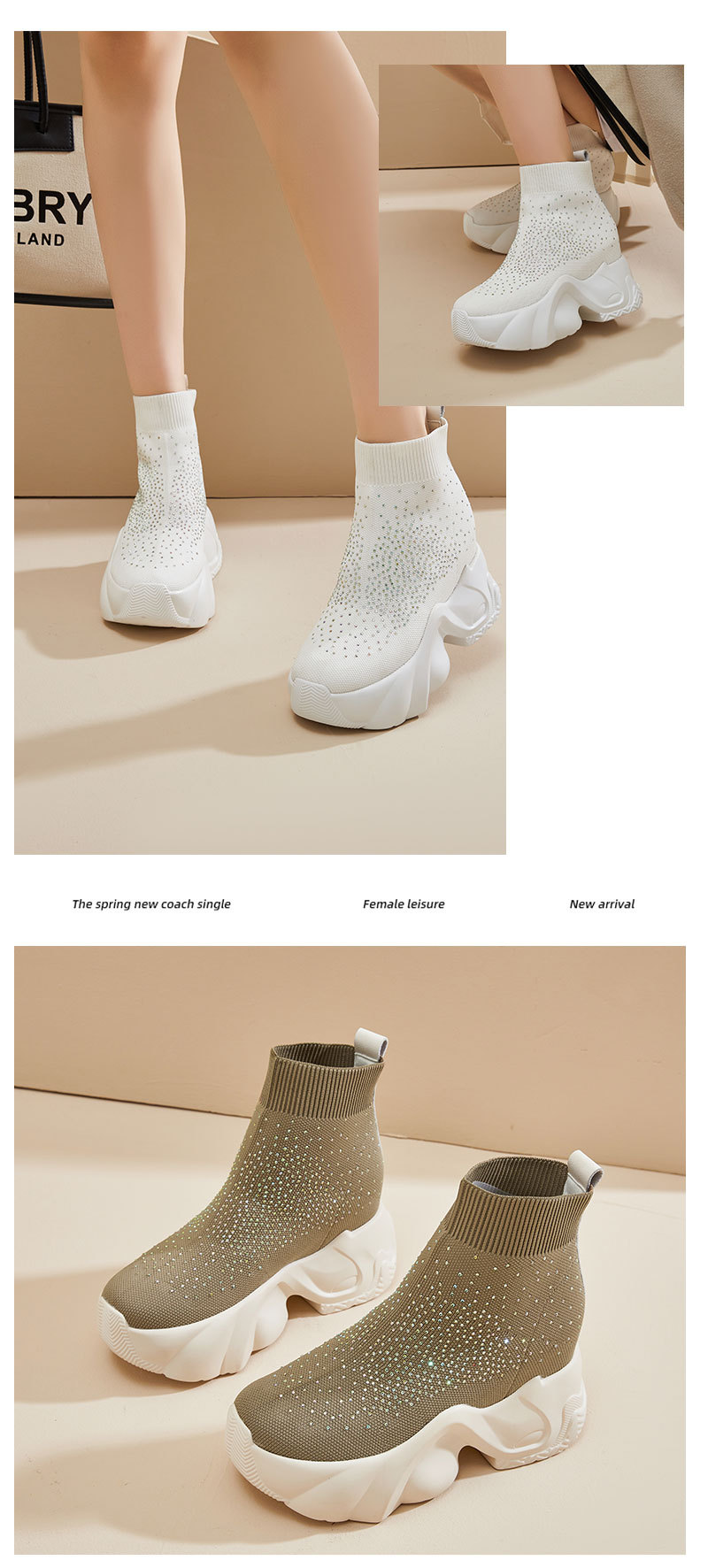Europäesch Mëttelstufesocken Hierscht Nei Fly Geweben All Match Déck Sohle Casual High Top Strass Innenhéichung Damen S_voghion.com