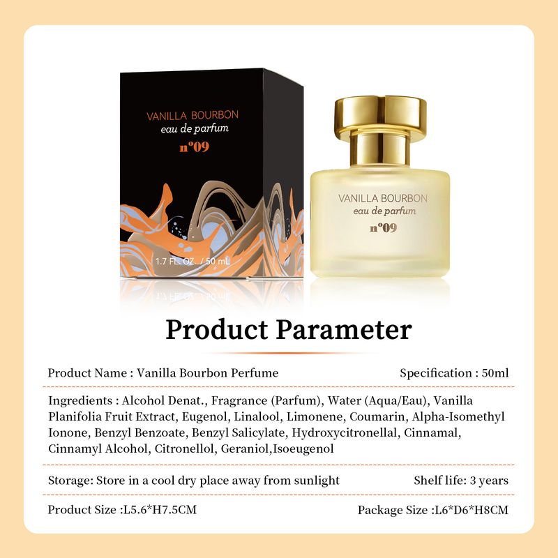 Unbeschriftetes neues Vanille-Bourbon-Parfüm, langanhaltend, charmant, leicht, frischer Unisex-Duft_voghion.com
