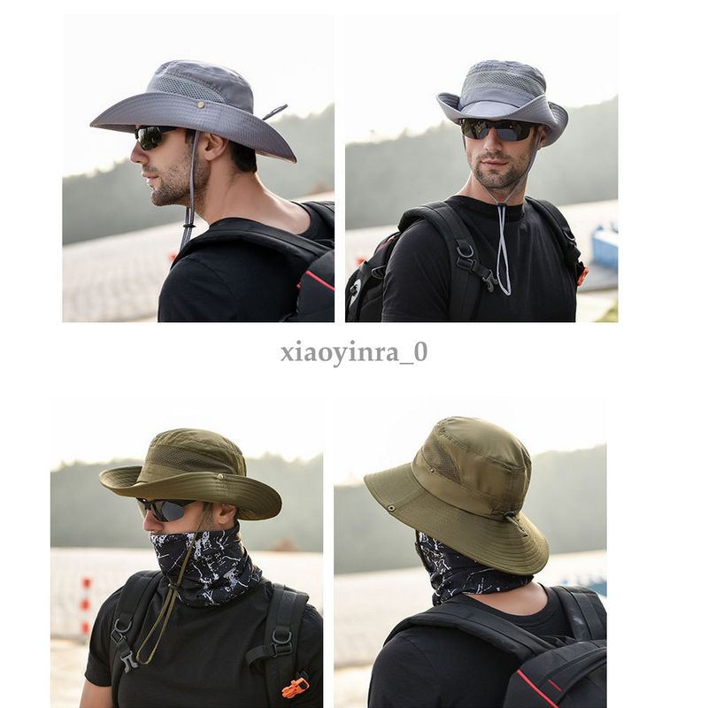 Neu eingetroffen Mütze Angeln Jagd Safari Sommer Sonne Fischer Herren und Damen Outdoor Mützen Stroh Eimer Hut_voghion.com