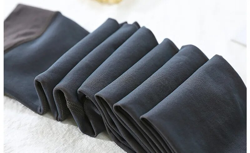 Teplé fleecové dámské oblečení, punčocháče, elastické kašmírové tenké černé silné punčocháče, ponožky, spodní prádlo_voghion.com