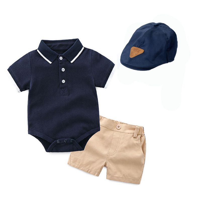 Dziecięcy nowy chłopięcy kombinezon POLO Gentleman + czapka Ubranka dla chłopców i dzieci_voghion.com