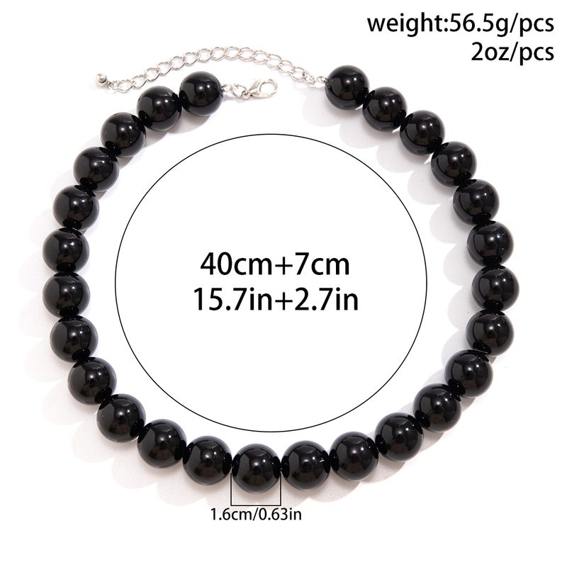 Hot Sales Lacteo Punk Big Sileä Musta Punainen Pyöreä Helmet String Kaulakoru Naisille Miesten Unisex Akryyli Choker Korut Kaulassa_voghion.com