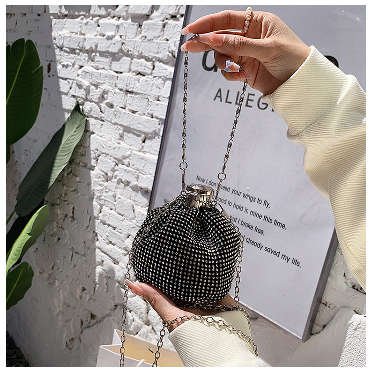 Women's bag coin purse Internet celebrity handmade European and American wine bottle bag aluminum flake clutch bag ladies bag wine bottle dinner bag_voghion.com