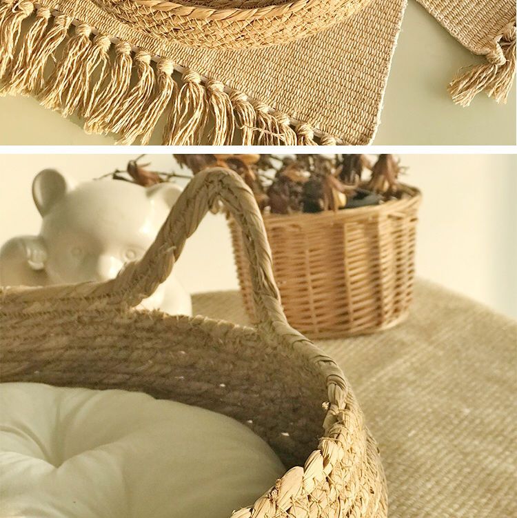 Tappetino tiragraffi universale Nest Four Seasons fatto a mano in paglia per gatti, produzione estiva, rimovibile e lavabile_voghion.com