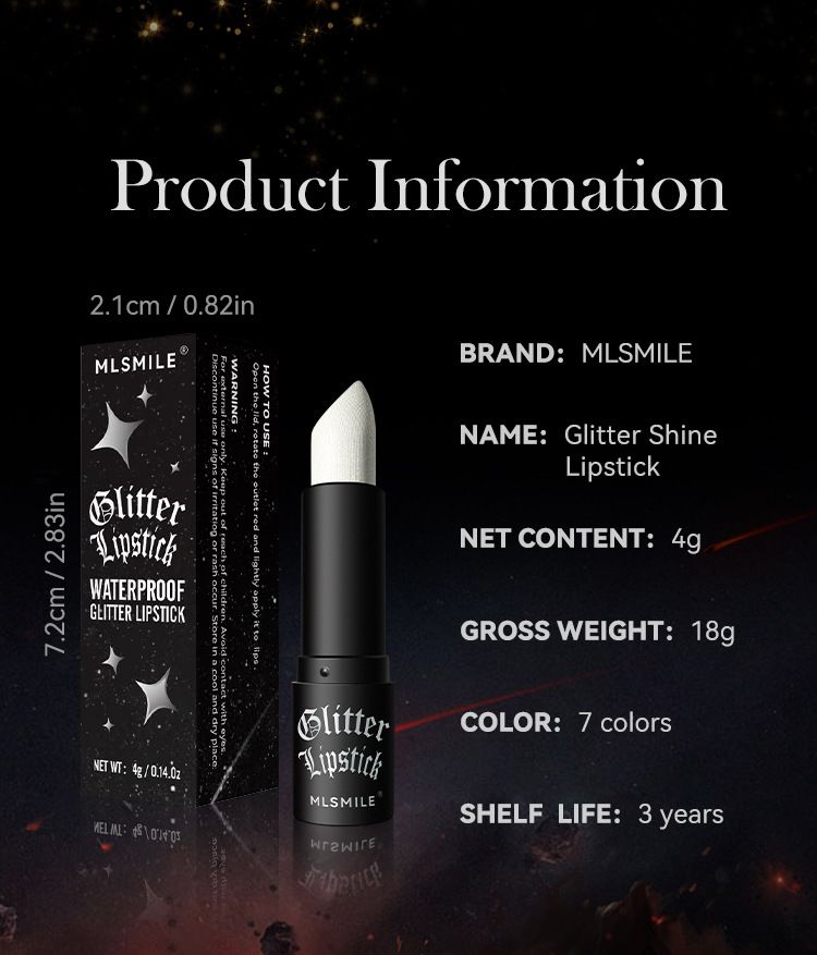 Batom Matte Antiaderente com Glitter Explosivo e Diamante, Maquiagem de Halloween com Vampiro Sombrio
_voghion.com