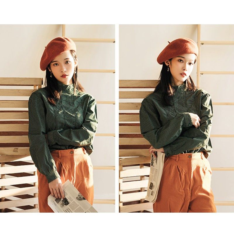 New Arrivals Women Girl French Artist Warm Wool Beanie Hat Cap Vintage Plain Beret Hats Solid Color Elegant Lady Winter Caps_voghion.com