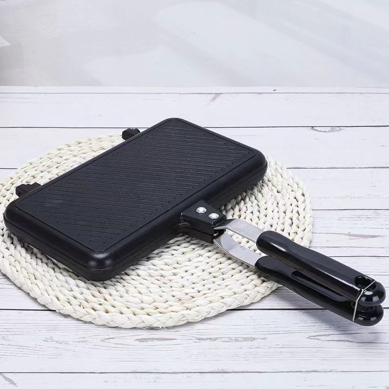 Long Striped Sandwich Bread Double-Sided Steak Egg Breakfast Frying Pan Household Griddle_voghion.com