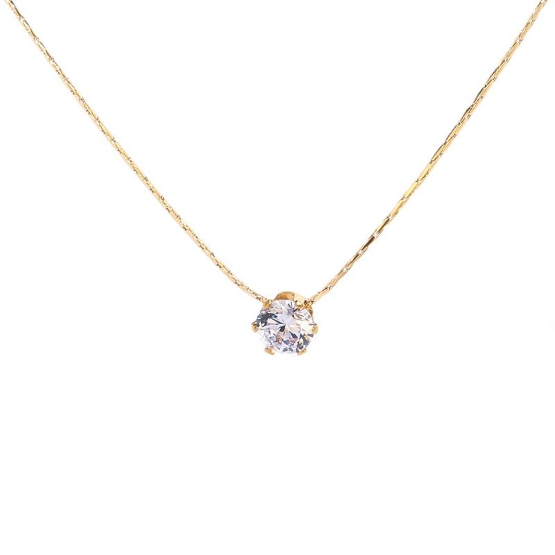 Collana con ciondolo a 6 griffe in diamanti con design Sense Gold Advanced, per donna, con catena estiva per clavicola, piccola e lussuosa._voghion.com