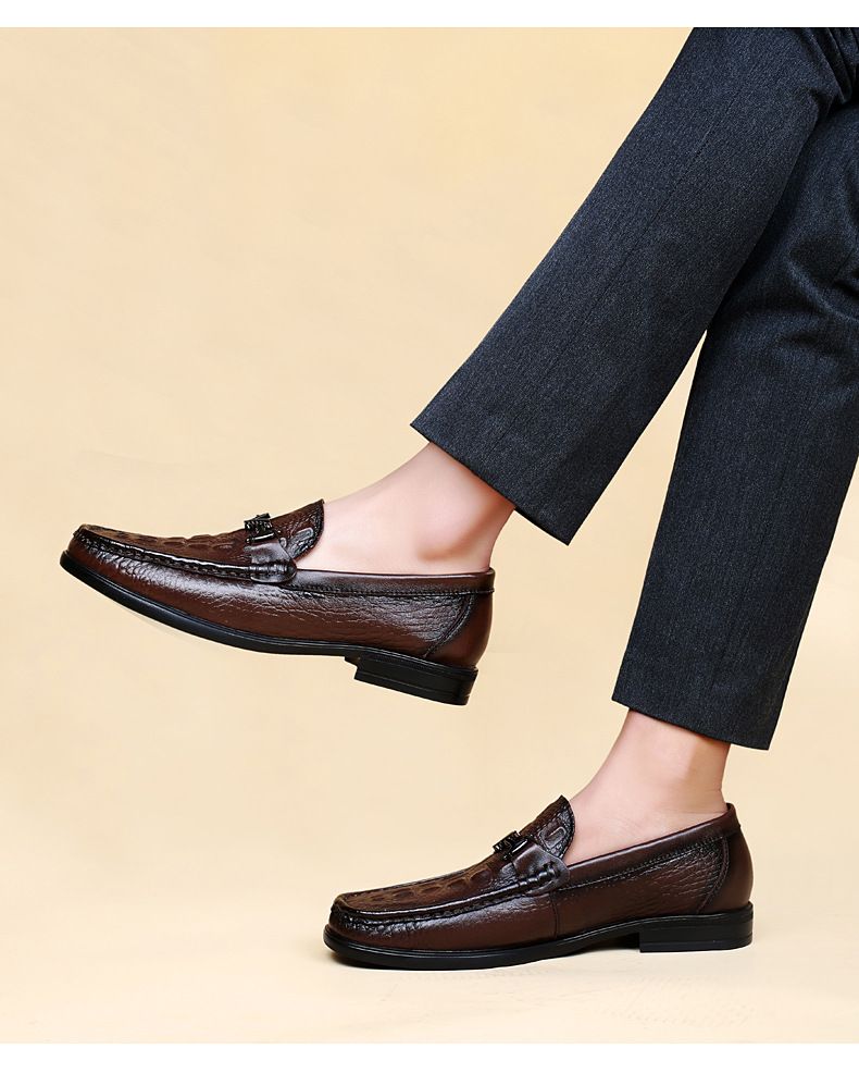 Herren-Doudou-Schuhe, Leder-Freizeitschuhe, Lederschuhe mit Zierstruktur, Herren-Loafer, Herrenschuhe, Einzelschuhe_voghion.com