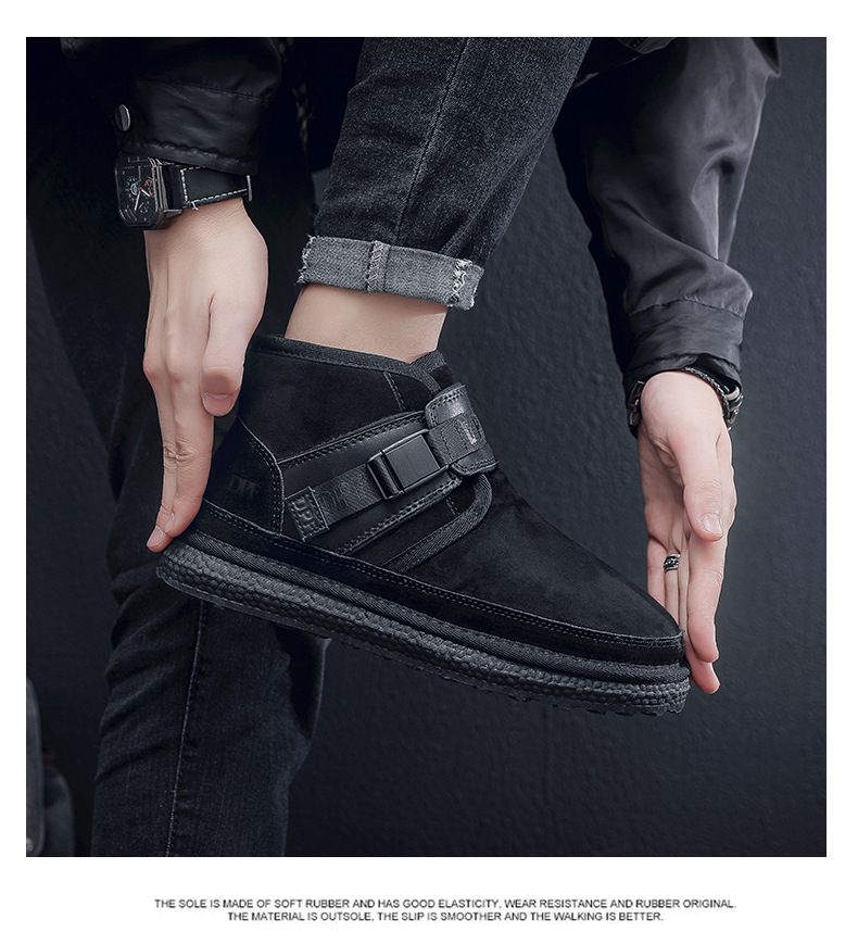 Schneestiefel Herren Winterfell Integrierte Herrenschuhe Gestapelte Verdickte Warme Herren Große Wollbaumwollschuhe Herren_voghion.com