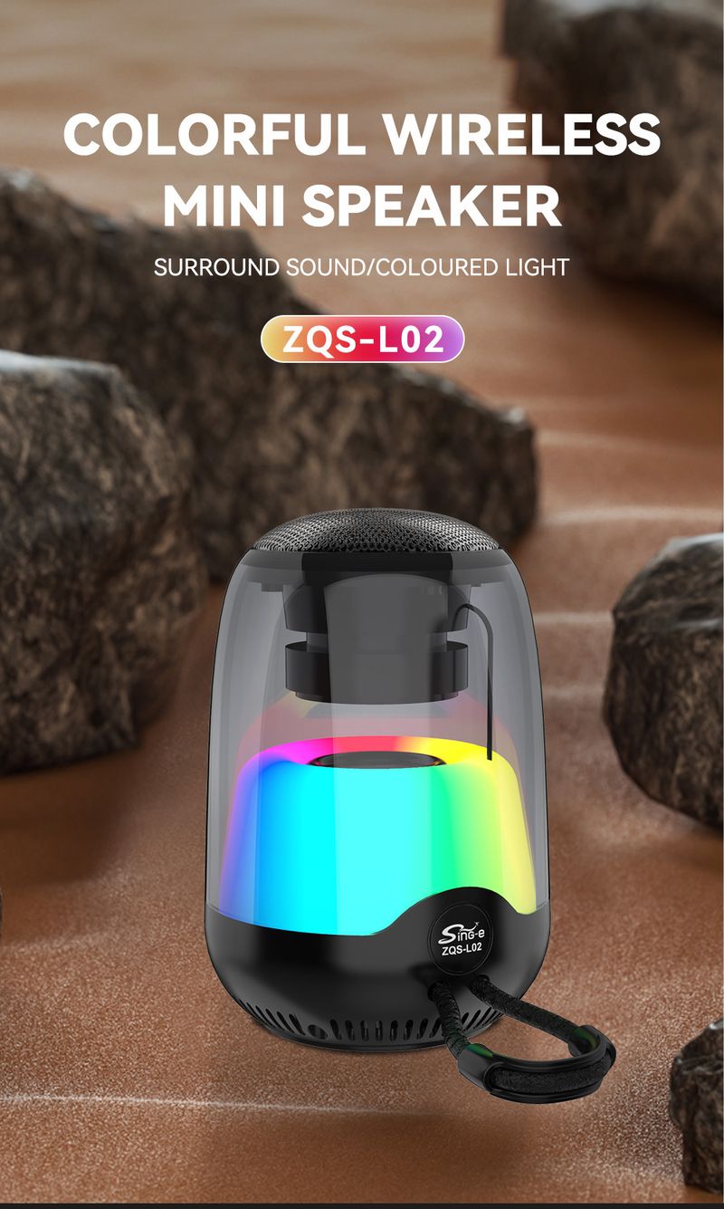 ZQS-L02 Trådløs Bluetooth-høyttaler Utendørs Bærbar Mini Liten Lyd Skrivebord Bil Subwoofer_voghion.com