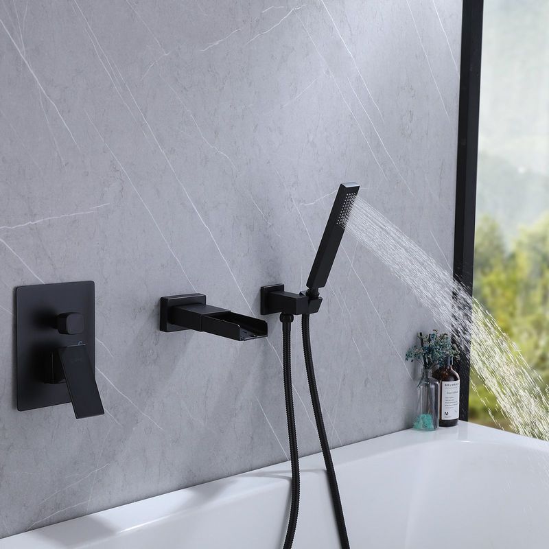 Waterfall Single-Handle 2 Sprayer Wall Mount Bathtub Shower Faucet_voghion.com