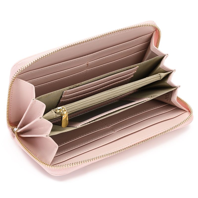 Portafoglio lungo da donna classico con diamanti a quadri, semplice portamonete alla moda, in pelle PU con cerniera_voghion.com