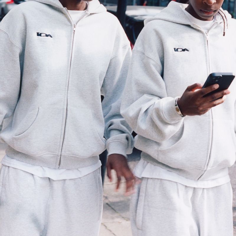 Men’s Distressed Hoodie & Joggers Set – Vintage Streetwear Pullover With Graphic Print (S-XL, Gray)_voghion.com