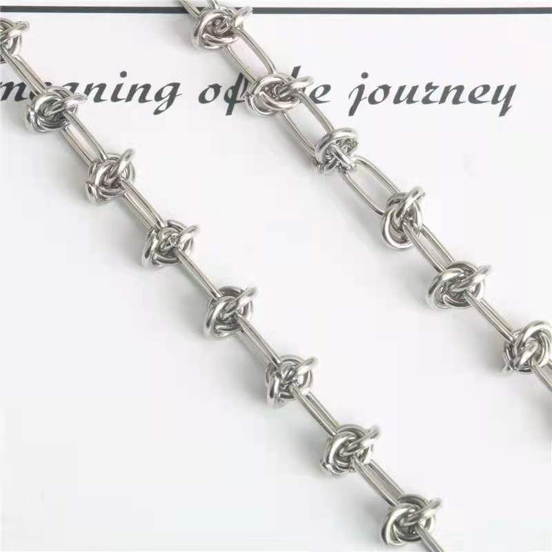 Titanium European And American Trendy Men's Hip-Hop Personality Knotted Patchwork Geometric Simple Stainless Steel Retro_voghion.com