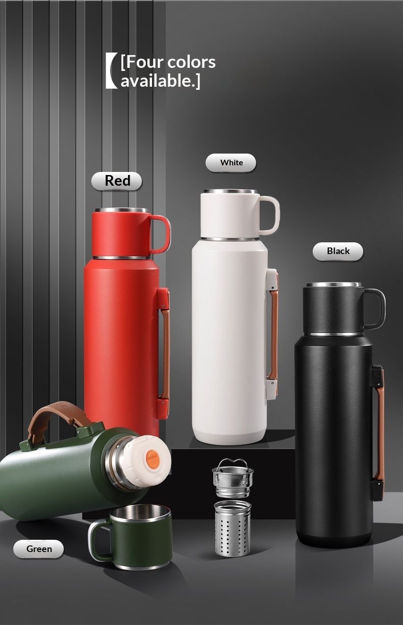 QFV50704555550<== Bollitore portatile in acciaio inox di grande capacità, isolato, per uomo, per campeggio all'aperto, da viaggio, completamente in acciaio, per auto, per tè e acqua._voghion.com