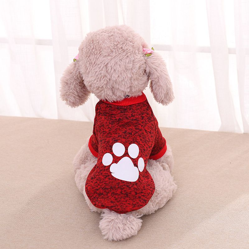 Cross-border pet sweater autumn and winter fleece printed sweater cat clothing dog clothes pet sweater wholesale_voghion.com