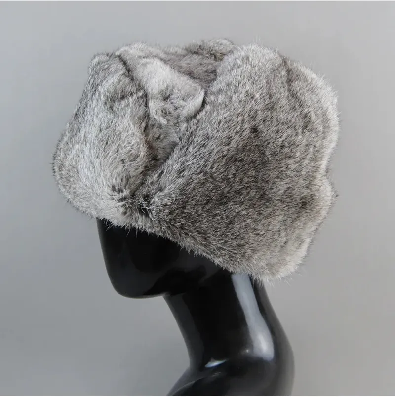 BeanieSkull Boné Masculino Bomber Natural com Protetores de Orelha Inverno Unissex Quente Chapéu Ushanka Russo Chapéus de Pele de Coelho Verdadeira 231017_voghion.com