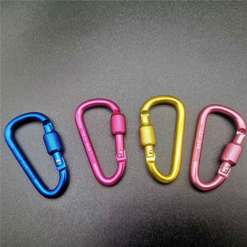Outdoor-Karabiner aus Aluminiumlegierung, Expressschlinge Nr. 6, Schlüsselanhänger, Rucksackbefestigung, D-förmiger Verschluss, Windseilschnalle_voghion.com