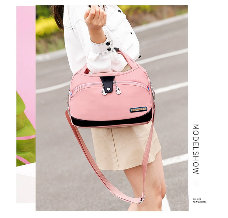 Modern och lätt Oxfordtyg Koreansk version Dam Casual Stor Kapacitet Vattentät Rese Shopping Handhållen Axelväska Crossbody_voghion.com